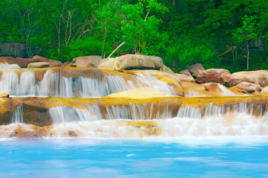 Beautiful cascade fall in tropical forest