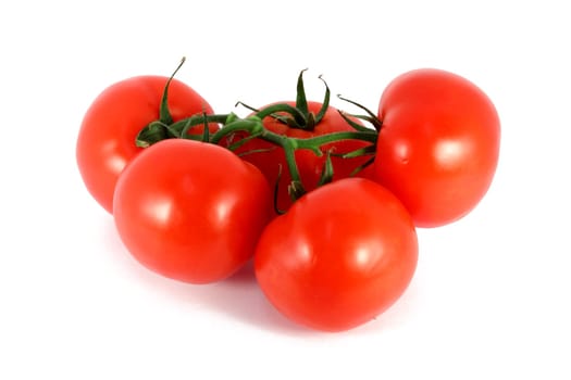 Fresh red ripe tomatoes isolated on white