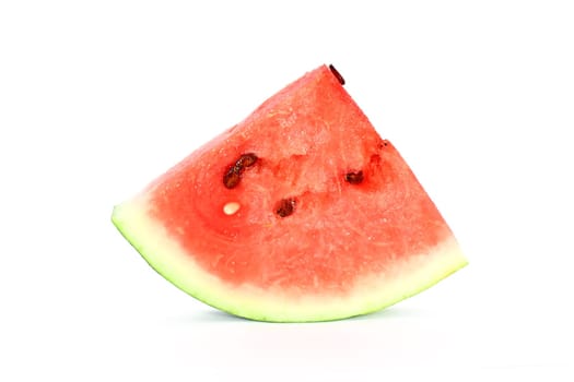 Slice of ripe watermelon isolated on white