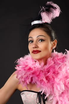 Portrait of young variete dancer.