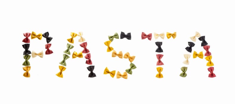 Pasta handwritten on white background, maybe for restaurants