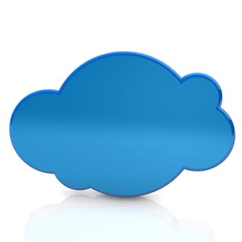 Illustration of the blue cloud on the white background.