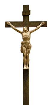 A Statue of Jesus Christ Isolated on White Background