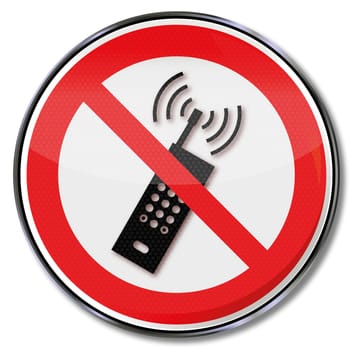 Prohibition sign no mobile phone