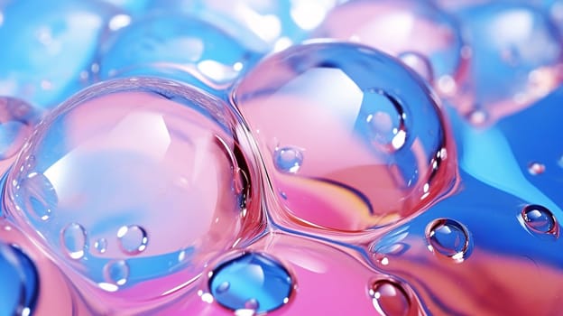 wallpaper with bubbles and colorful liquid - abstract background - AI generative