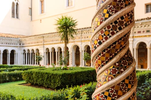 Detail of Solomonic column in the cloister of the Basilica of Saint Paul Outside the Walls, Rome