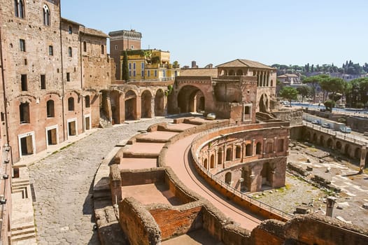 View of Trajan's Market, city of Rome, work of Apollodorus of Damascus