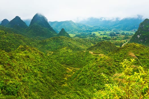 Beautiful mountain valley in northern Vietnam.
