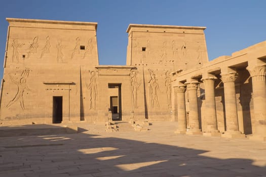 The Temple of Isis at Philae island. Near the town of Aswan ( Egypt)