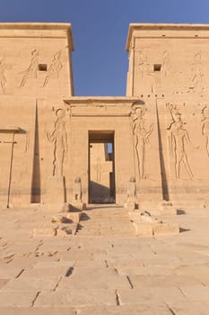The Temple of Isis at Philae island. Near the town of Aswan ( Egypt)