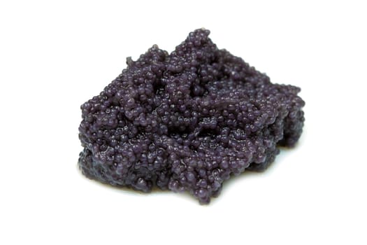 black caviar on white background