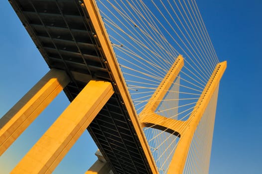 Vasco da Gama bridge is the largest in Europe over the Tagus river