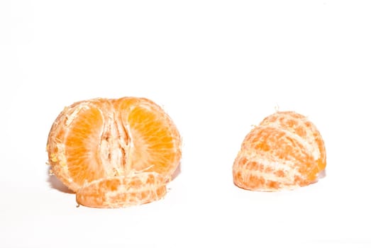 Mandarin on white background