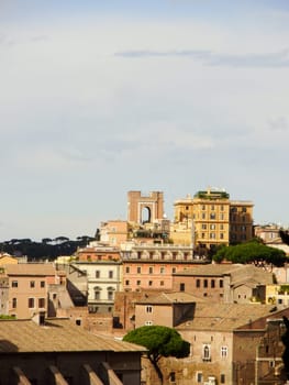 Glipses of ancient Rome seen from the Forum.