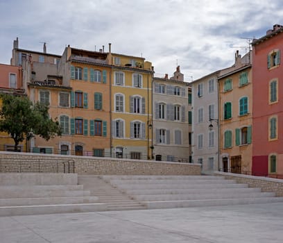 The old town square in the Panier district of Marseille in France
