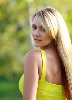 young attractive woman outdoors
