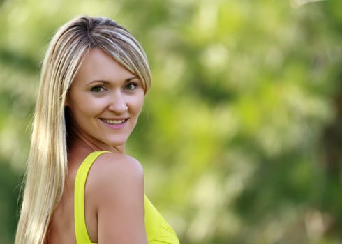 young attractive woman outdoors
