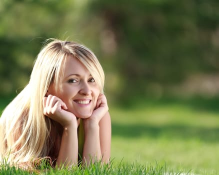 woman relaxing at the park