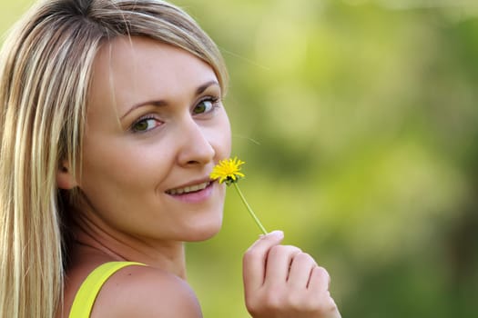woman with flower