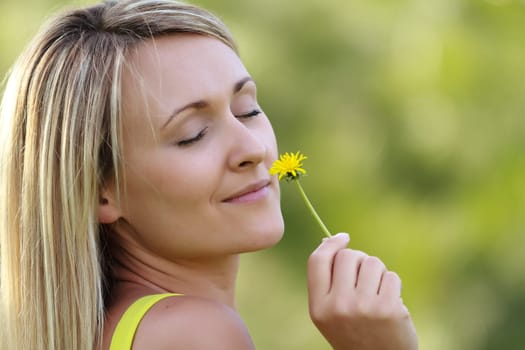 woman with flower