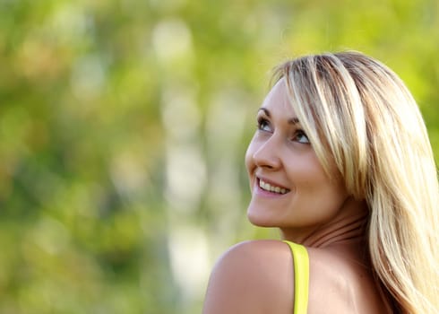 young attractive woman outdoors