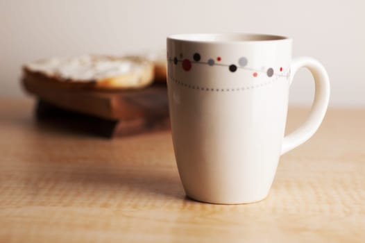 Coffee and Bagels with Cream Cheese.