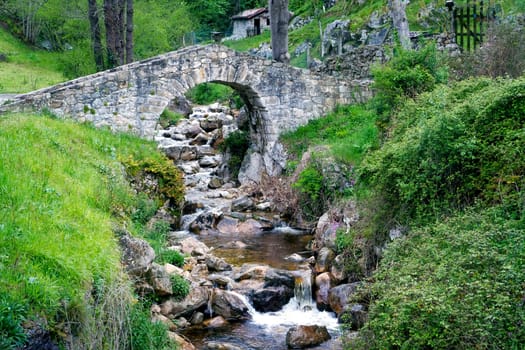 Poo de Cabrales, Old rustic village of Asturias, Spain