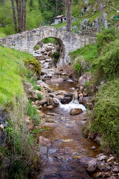 Poo de Cabrales, Old rustic village of Asturias, Spain