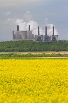 Power station in field, Germany
