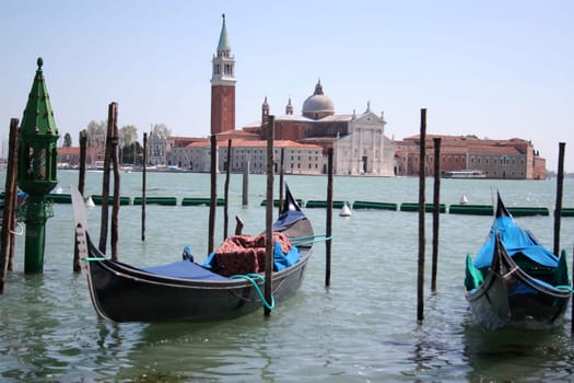 Gondolas in venice, italy