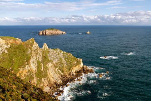 Rocks at the coast of north of  Asturias, Spain. Bay of Biscay