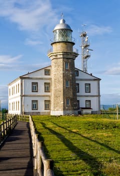 Beautiful lighthouse in Asturias in northern Spain Bay of Biscay, Faro Cabo Peñas