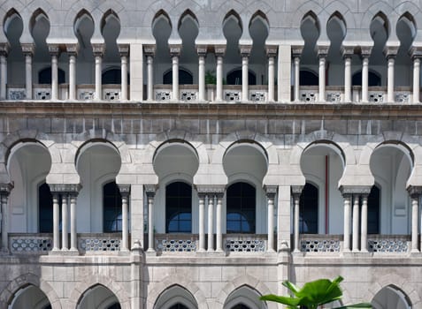 detail photo of moorish style architecture in kuala lumpur malaysia