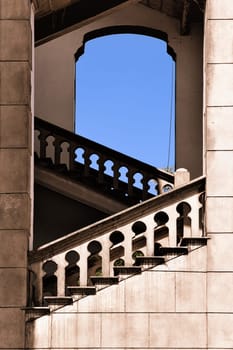 tower stairs in moorish style architecture kuala lumpur malaysia