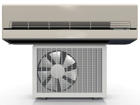 the grey air conditioning unit