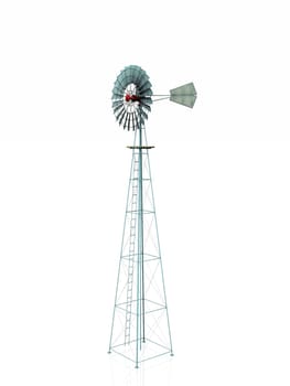 water windmill on a white background