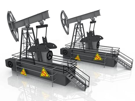 Oil pumps on a white background