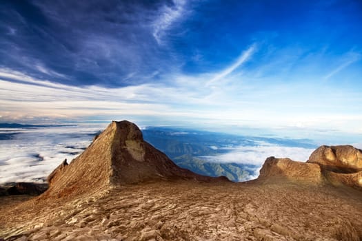 St. John's peak at Mount Kinabalu. Sabah. Borneo. Malaysia