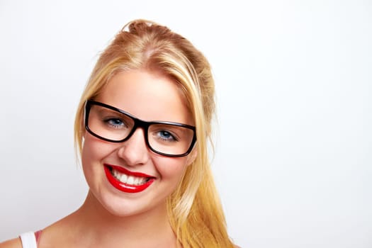Young pretty woman with glasses