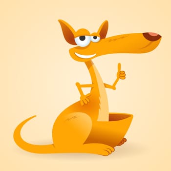 Cute australian wildlife mammal cartoon in orange colors