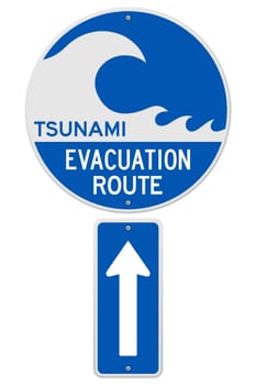 Blue and white sign with sea side danger information