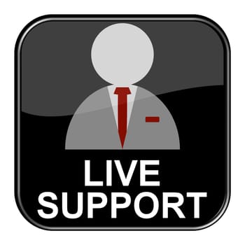 Glossy Button black - Live Support