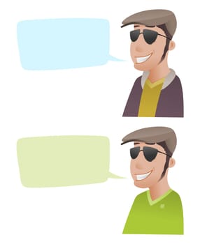 Handsome guy illustration with two different clothes