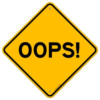 Illustration of Error copy on yellow background as sign