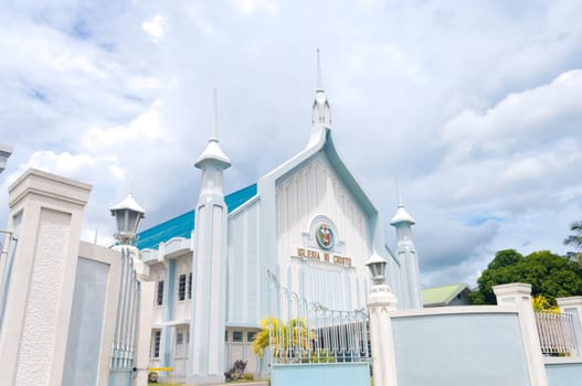 catholic white church in Naga city, Philippines. Iglesia ni cristo means in Philippine language (tagalog) church of christ. It stands for the largest independent christian church in asia.