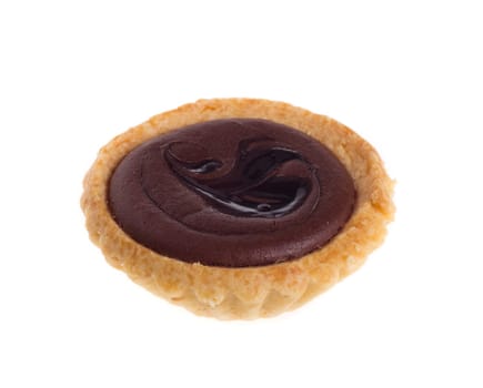 chocolate tart isolated on white background