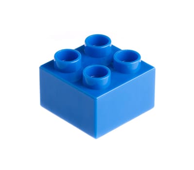 Plastic building blocks isolated on white background