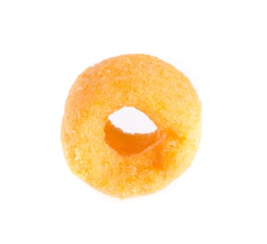 cheesy ring isolated on white background.