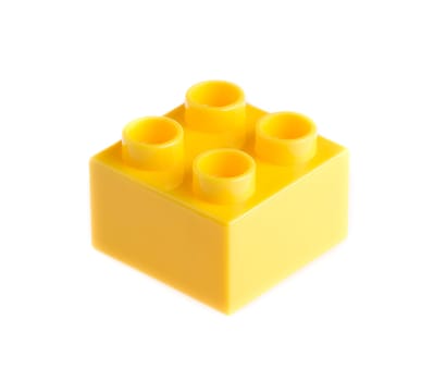 Plastic building blocks isolated on white background