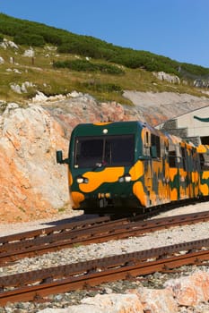Mountain railway in Schneeberg (Austria, Europe).